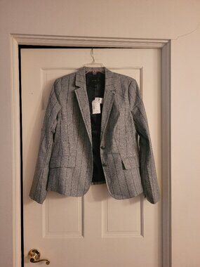NWT Banana Republic Grey Stripe Blazer, Size 12